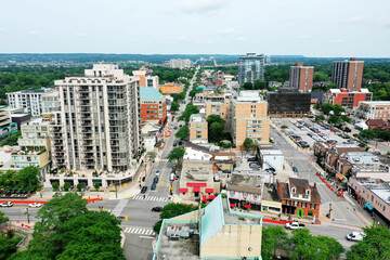 Naklejka premium Aerial of the downtown in Burlington, Ontario, Canada