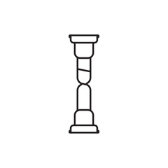 Hourglass table clock icon. The clock is a web symbol. Hourglass glass clock
