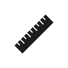 Ruler icon. Measure black silhouette instrument. Vector illustration isolated