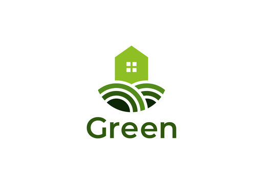 Green House Logo Template Design Vector Illustration
