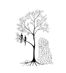 Psychology test: tree, men and house