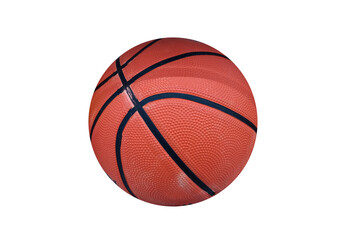 Single new basketball isolated on white background for stock photo, match play, team, sport equipment