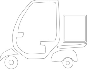 シンプルな配達バイクのアイコン素材