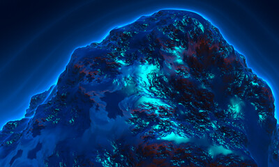 Blue obsidian Texture. Metallic Ore Sparkles Backdrop. Shine Stone Mineral Surface. Metal Paint Rock Shining Background. 3d render