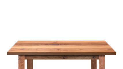 Wooden tabletop with aged surface isolated on white background empty rustic wood table for montage product display or design key visual layout, with clipping path.