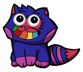 Smiling Cheshire Cat Isolated on White