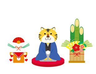 2022年　寅年の年賀状のイラスト素材