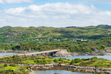 The Carrich Viaduct (the northern part of the Skye road bridge), as seen from the main span of the bridge. - 448389495