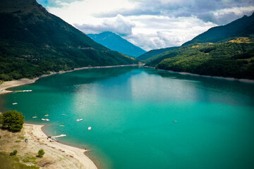 Aerial view on the sautet lake