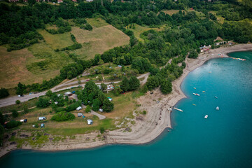 Fototapeta na wymiar Aerial view on the sautet lake