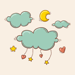 cloud and mobile isolated icon