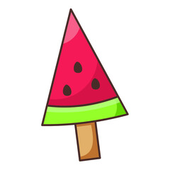 watermelon Ice cream Flat Illustration icon