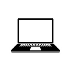 Laptop icon symbol on white background, vector illustration