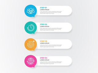 Modern circle timeline infographic template 4 steps