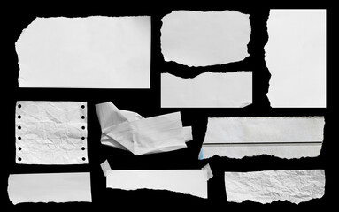 Ripped paper isolated on black background