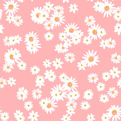 Fototapeta na wymiar Simple seamless pattern with daisies