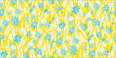 Vector floral pattern in painting style. Seamless pattern for fabric, chintz, design.
