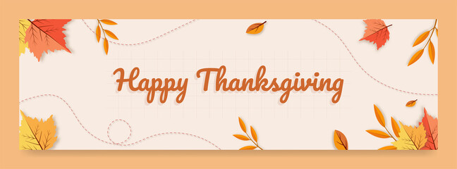 Happy Thanksgiving banner free vector