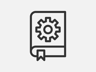 Guide icon vector, user manual. Service information document, instruction.