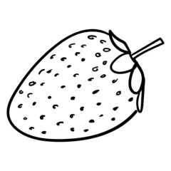 monochrome outline drawing of a strawberry.