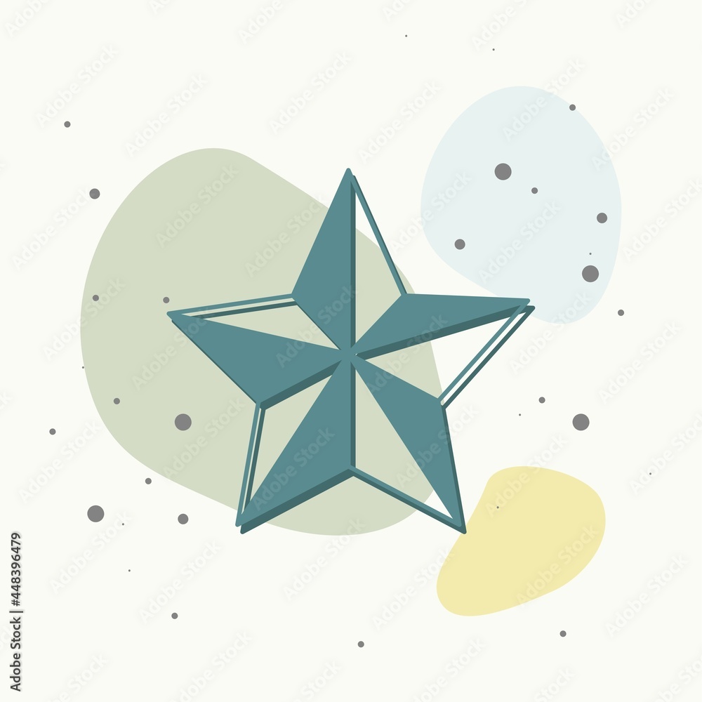 Poster vector image five-pointed star. star on multicolored background.