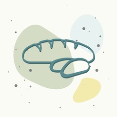 Bread vector icon. Loaf is cut into pieces on multicolored background. Layers grouped for easy editing illustration. For your design.
