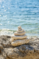 A pyramid of stones for meditation
