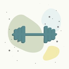 Vector image dumbbells. Dumbbell for fitness on multicolored background.