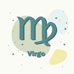 Virgo zodiac sign. Astrological symbo on multicolored background.