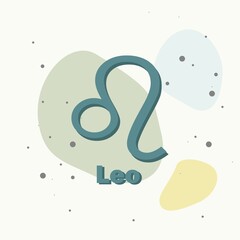 Leo zodiac sign. Astrological symbol on multicolored background.