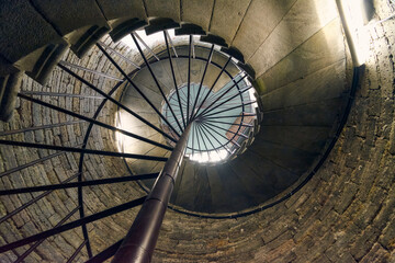 Spiral staircase in an old cathedral
