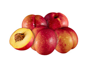 Peaches photographed individually and then isolated