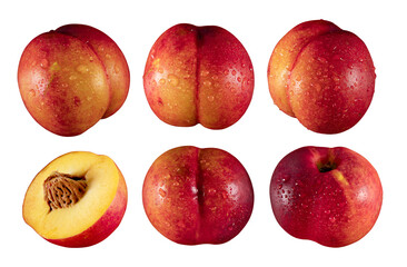 Peaches photographed individually and then isolated