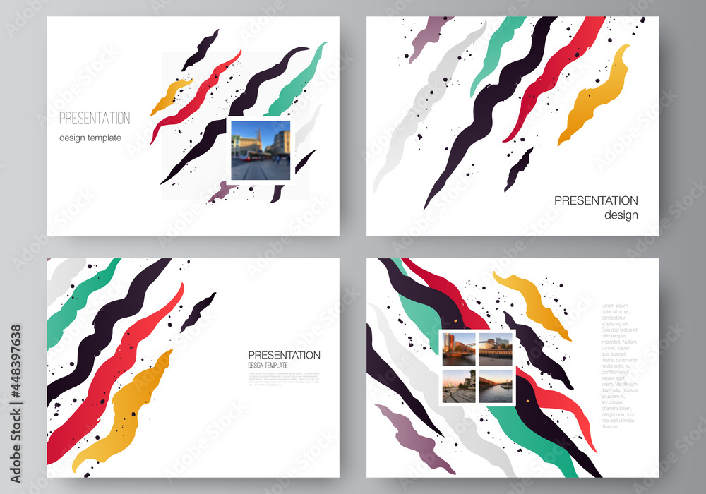 Poster vector layout of the presentation slides design business templates, multipurpose template for presen