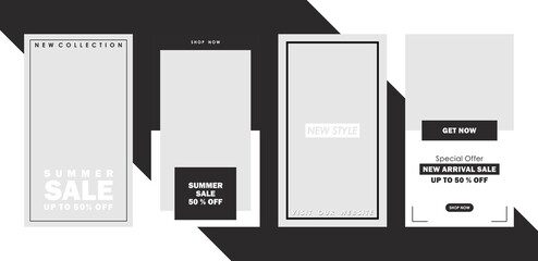 Set of social media post template for special offer. Digital banner, Poster, digital layout. Vector illustration. green color