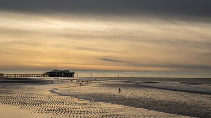 Fototapeta premium Sankt Peter Ording Strand Sonnenuntergang