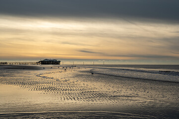 Sankt Peter Ording Strand Sonnenuntergang