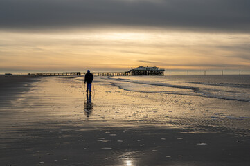 Sankt Peter Ording Strand Sonnenuntergang
