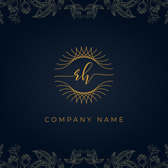 Fototapeta na wymiar Elegant luxury letter RH logo.