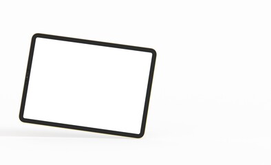 Tablet pc  computer with blank screen 3d