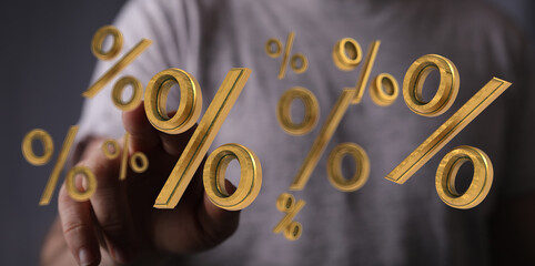 Interest rate financial and mortgage rates concept.