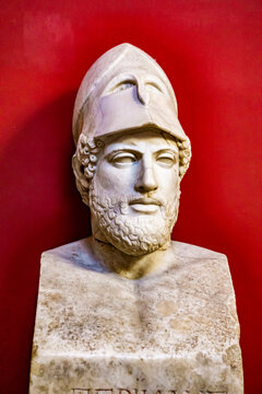 Marble bust of Pericles in Muses Hall of Museo Pio-Clementino in Vatican Museum. It is largest museum complex in the world with over 1000 museums and galleries.