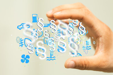 Car insurance concept with car in hands 3d