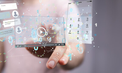 media develop interface web application in hand