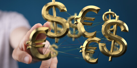 Dollar versus euro concept network .