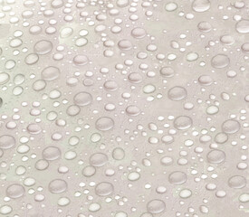 drops of water on a smooth plane surface