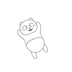 panda icon in outline, vector, symbol, illustration