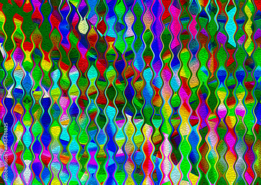 Poster retro psychededic multicolored abstract mosaic pattern