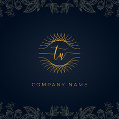 Fototapeta na wymiar Elegant luxury letter TU logo.
