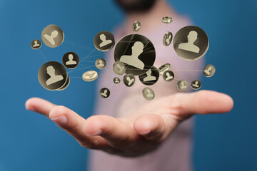 team - internet net and data digital concept